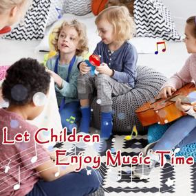 img 2 attached to Детские музыкальные игрушки LOOIKOOS: деревянные музыкальные шейкеры и ударные инструменты для малышей 1-3 лет с сумкой для переноски - подарок на день рождения!