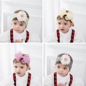 img 3 attached to 🎀 6PCS Baby Girls Nylon Headbands with Chiffon Bows and Flowers - Soft, Stretchy Hairbands | Ideal Hair Accessories for Newborns, Toddlers, and Infants