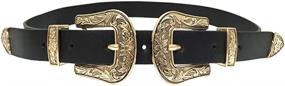 img 4 attached to Western Vintage Genuine Leather Buckles Women's Accessories for Belts