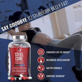 img 1 attached to SteelFit Steel Core - Stimulant Free Fat Burner - Turn Fat To Energy - Target Belly Fat - Boost Metabolism - Reduce BMI - Appetite Suppressant - Weight Loss Supplement - 90 Count, 1 Month Supply