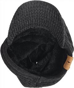 img 2 attached to Stay Cozy This Winter With The FORBUSITE Men Knit Beanie Visor Cap With Brim