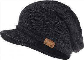 img 4 attached to Stay Cozy This Winter With The FORBUSITE Men Knit Beanie Visor Cap With Brim
