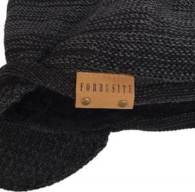 img 1 attached to Stay Cozy This Winter With The FORBUSITE Men Knit Beanie Visor Cap With Brim