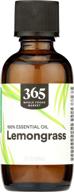 🍋 whole foods market 365, value size lemongrass essential oil, 2 fluid ounces логотип