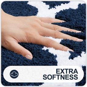 img 3 attached to Luxury Soft & Absorbent Non-Slip Bath Rug Mat - OLANLY 16X24 Navy