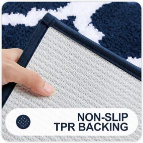 img 1 attached to Luxury Soft & Absorbent Non-Slip Bath Rug Mat - OLANLY 16X24 Navy
