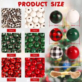 img 3 attached to 180 Pcs Xmas Ornament Making Kit - UHIBROS Wooden Beads For DIY Christmas Tree Decorations