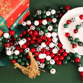 img 2 attached to 180 Pcs Xmas Ornament Making Kit - UHIBROS Wooden Beads For DIY Christmas Tree Decorations
