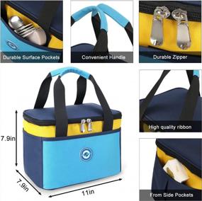 img 3 attached to Insulated Kids Lunch Bag By Weitars - Perfect Back To School Lunch Box For Boys And Girls, Reusable Children'S Cooler Tote For Hot Or Cold Snacks, Ideal For School And Travel (Blue)