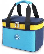 изолированная детская сумка для ланча от weitars - идеальная коробка для школьных обедов для мальчиков и девочек, многоразовая детская сумка-холодильник для горячих или холодных закусок, идеально подходит для школы и путешествий (синий) логотип