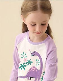 img 3 attached to 🦄 Cute Princess Dinosaur Pajamas: Long Sleeve Unicorn Sleepwear for Girls (2-7 Years)