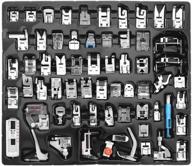 62pcs domestic sewing machine presser foot feet set for singer, brother, janome, kenmore, babylock, elna, toyota new home - multi-functional logo