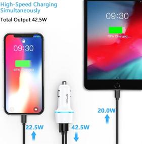 img 3 attached to 🔌 QGeeM 42.5W Dual USB Car Charger - Power Delivery & Quick Charge 3.0 - Fast Charging for iPhone13/12/11 Pro, iPad Pro/Air, Galaxy S21/10/9