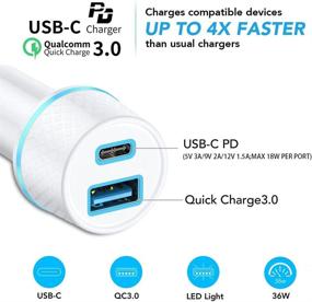 img 2 attached to 🔌 QGeeM 42.5W Dual USB Car Charger - Power Delivery & Quick Charge 3.0 - Fast Charging for iPhone13/12/11 Pro, iPad Pro/Air, Galaxy S21/10/9