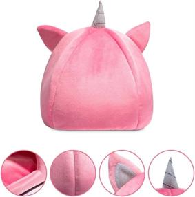 img 1 attached to 🦄 Pink Unicorn Hollypet Warm Small Pet Animals Bed: Ideal Mini House for Dutch Pigs, Hamsters, Hedgehogs, Rats, Chinchillas, and Guinea Pigs