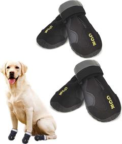 img 4 attached to 🐾 GGR Dog Shoes - 4 Pcs Pet Boots, Waterproof & Wearproof Outdoor Running Shoes for Dogs, Pet Rain Boots