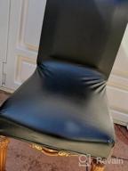 img 1 attached to Waterproof PU Leather Dining Chair Slipcovers - Fuloon Set Of 6 Stretchy Grey Chair Covers - Oil-Proof Dining Chair Protectors For Enhanced Furniture Quality review by Jessica Clay