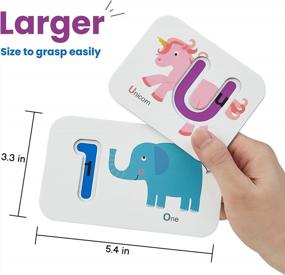 img 1 attached to Wooden Alphabet Flash Cards And Puzzle Set With Animal Counting Blocks And Sight Words Match Game - Perfect For Toddler Learning And Montessori Education - 3+ Years - 36 Cards And 37 Blocks Included