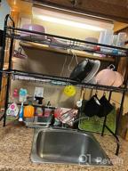 img 1 attached to 2-Tier Stainless Steel Over The Sink Dish Drying Rack W/ Utensil Holder - HOWDIA Kitchen Counter Drainer review by Cory Whitney