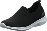 skechers flex harmonious womens sneaker black black black women's shoes ~ athletic logo