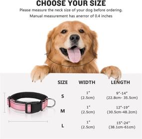 img 3 attached to 🐾 Reflective AirTag Dog Collar - Pink Nylon, Breathable & Waterproof, Airtag Holder, Tracking Collar for Medium Dogs