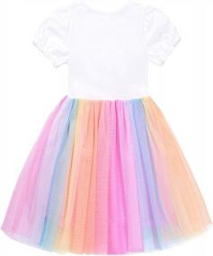 img 3 attached to Очаровательное радужное платье-пачка с единорогом для дня рождения девочки-цветочка от JerrisApparel