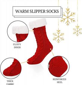 img 1 attached to Stay Warm And Cozy With Zmart'S Secret Santa Fuzzy Slipper Fluffy Socks For Women And Teen Girls