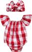 newborn baby girls striped jumpsuit romper outfit with headband 0-24 months logo