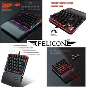 img 2 attached to Renewed FELiCON V200: One-Handed RGB Mechanical Gaming Keyboard With Blue Switches And Colorful Backlight For PC, Laptop And Desktop