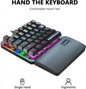 img 1 attached to Renewed FELiCON V200: One-Handed RGB Mechanical Gaming Keyboard With Blue Switches And Colorful Backlight For PC, Laptop And Desktop