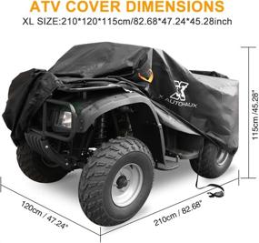 img 3 attached to 🏍️ XL Waterproof All Weather Quad ATV Cover with Straps - Reflective Universal Fit 4 Wheelers Cover, Black with Silver Coating Inside (86.3 x 47.2 x 45.3 Inch)