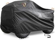 🏍️ xl waterproof all weather quad atv cover with straps - reflective universal fit 4 wheelers cover, black with silver coating inside (86.3 x 47.2 x 45.3 inch) логотип