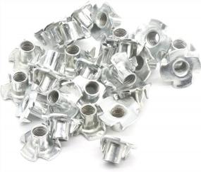 img 4 attached to BinifiMux M8 4 Pronged Tee Nut T-Nuts W/Zinc Plated,Carbon Steel, Pack Of 50