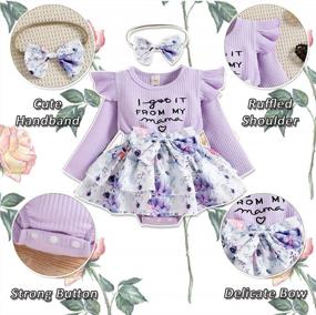 img 2 attached to Stylish Winter Wear For Baby Girls: HZYKOK Floral Dress Long Sleeve Romper With Headband