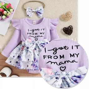 img 1 attached to Stylish Winter Wear For Baby Girls: HZYKOK Floral Dress Long Sleeve Romper With Headband