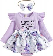 stylish winter wear for baby girls: hzykok floral dress long sleeve romper with headband logo