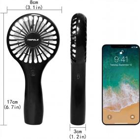 img 3 attached to 🌬️ Black TriPole Handheld Mini Fan - Battery Operated, USB Rechargeable, Speed Adjustable, Small Portable Personal Fan for Home, Office, Indoor, Outdoor, Traveling - Ideal for Kids, Girls, Women, Men