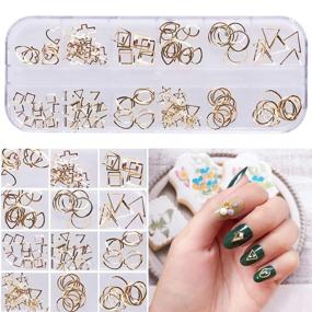 img 4 attached to Create Stunning DIY Nails With Ownsig'S 3D Golden Geometric Nail Art Decals - Pattern 02#