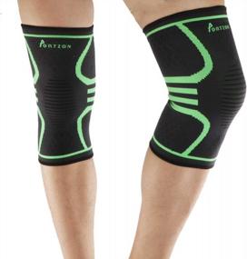 img 4 attached to Получите максимальную поддержку колена с портовыми компрессионными рукавами для колена от Portzon - идеальный выбор для спортсменов и любителей фитнеса!
