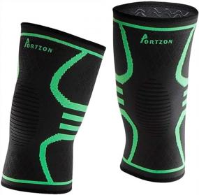 img 3 attached to Получите максимальную поддержку колена с портовыми компрессионными рукавами для колена от Portzon - идеальный выбор для спортсменов и любителей фитнеса!