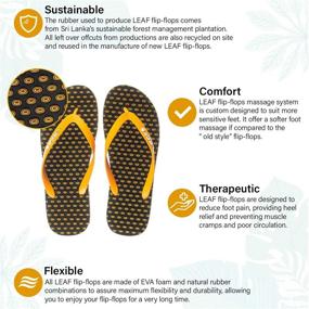 img 1 attached to 🌿 Comfortable and Lightweight Leaf Flip Flops for Men and Women - Eco-friendly Rubber Sandals Ideal for Outdoor, Indoor, or Beach Activities