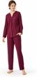 women's modal pajama set - soft long sleeve sleepwear top & pants (s-xl) logo