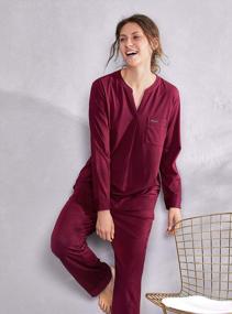 img 3 attached to Women'S Modal Pajama Set - Soft Long Sleeve Sleepwear Top & Pants (S-XL)