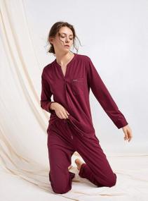 img 1 attached to Women'S Modal Pajama Set - Soft Long Sleeve Sleepwear Top & Pants (S-XL)