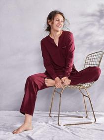img 2 attached to Women'S Modal Pajama Set - Soft Long Sleeve Sleepwear Top & Pants (S-XL)