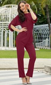 img 3 attached to Women'S Short Sleeve Sexy Semi-Formal Jumpsuit Romper For Cocktail Parties