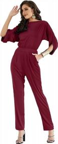 img 4 attached to Women'S Short Sleeve Sexy Semi-Formal Jumpsuit Romper For Cocktail Parties