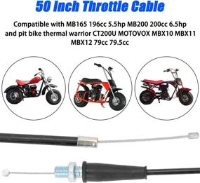 img 1 attached to 🔌 YOXUFA 50 inch Throttle Cable for Coleman CT200U, CT200U-EX, BT200X, Baja Warrior, MB165, MB200, Doodle Bug DB30, Hensim, Massimo, Falcon, Monster Moto, Motovox Mini Bike - Compatible with 79cc, 80cc, 97cc, 196cc, 200cc, 212cc 6.5hp engines