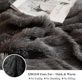 img 2 attached to Experience Luxurious Comfort With XeGe Plush Shaggy Duvet Cover Set - Twin Size Dark Grey With Ultra Soft Crystal Velvet Fluffy Bedding And Faux Fur Pillowcase Included