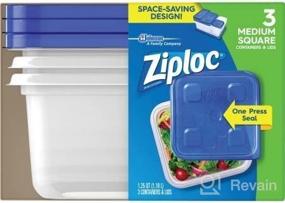 img 2 attached to 📦 3 Pack of Medium Square ZIPLOC Containers